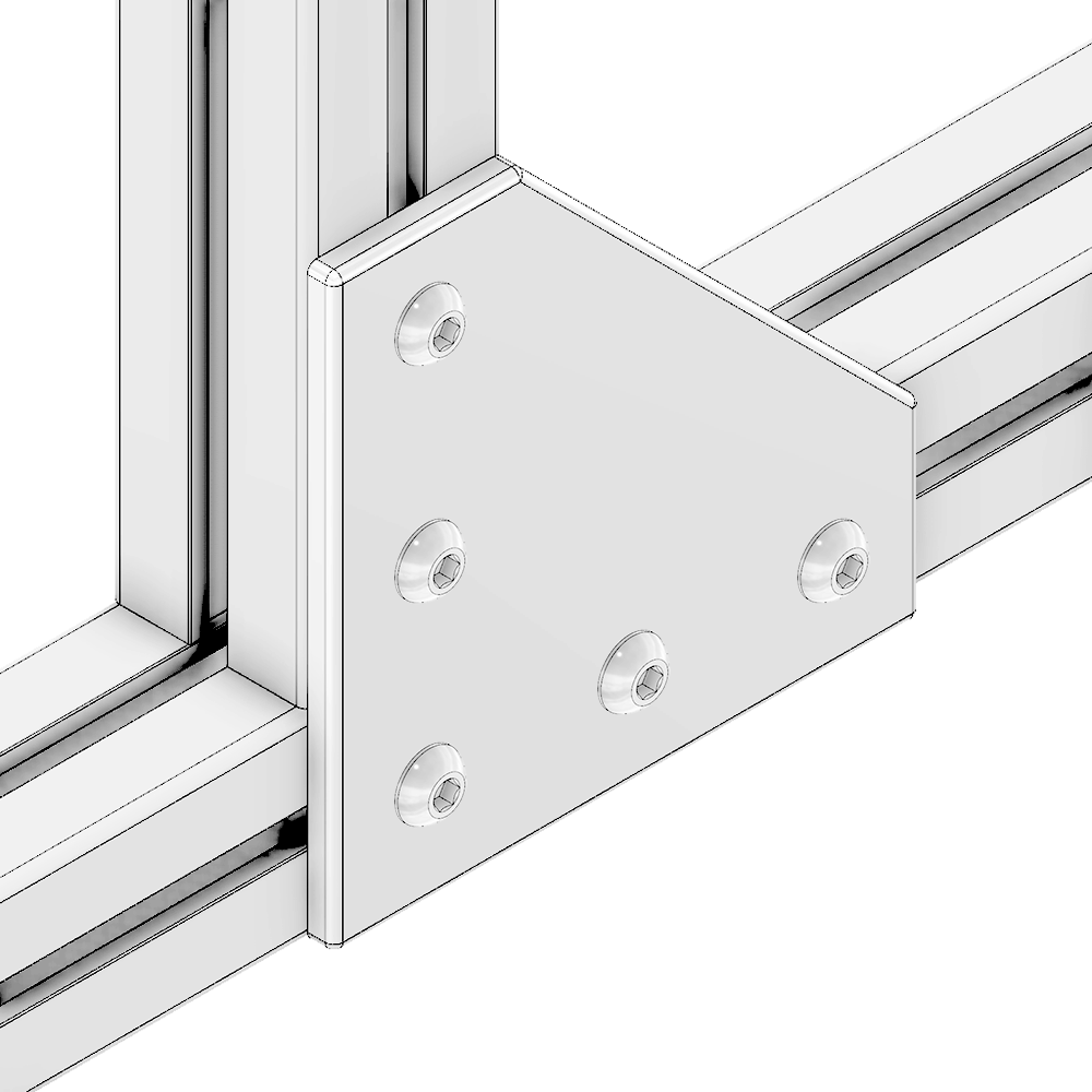 41-150-1 MODULAR SOLUTIONS ALUMINUM CONNECTING PLATE<br>135MM X 135MM FLAT CORNER W/HARDWARE